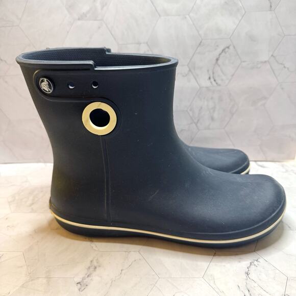 Crocs Jaunt Shorty Womens Sz 10 Navy Blue Boots Waterproof Shoes Rain Snow EUC - Picture 3 of 10